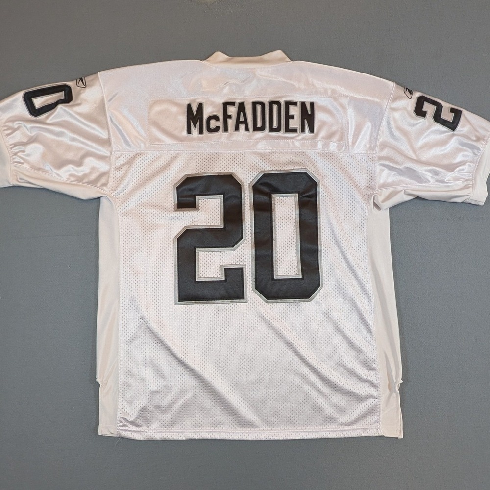 Oakland Raiders Mens Reebok Darren McFadden 20 Jersey White Size 52‎ NFL Vinatge
